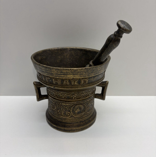 Bronze mörser mit pistill - mörser,