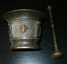 Messing Mörser mit Stößel /