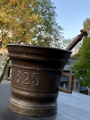 Mörser stössel messing 1825 - mörser,