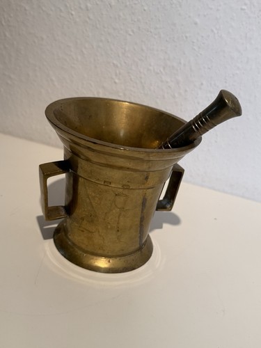 Messing mörser mit stößel - mörser,