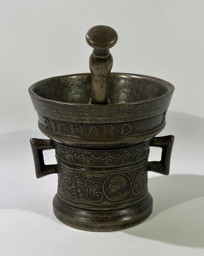 Vintage bronze mörser - bronze, +