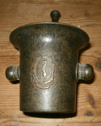 Bronze mörser mit stößel - bronze, /