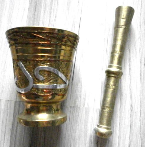 Mörser mit stössel messing - mörser,