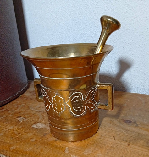 Messing mörser mit stößel - messing,